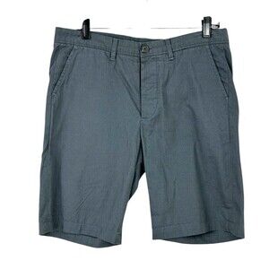 AllSaints Short Mens W30 Gray Cobalt Chino Cotton Regular Fit Button Fly Casual